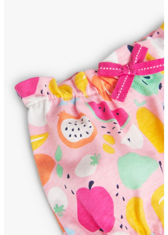 Boboli βρεφικό σετ 2 τμχ για κορίτσι με σχέδιο φρουτάκια σε ροζ χρώμα 