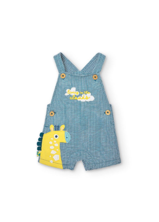 Boboli βρεφικό σετ σαλοπέτας 2 τεμαχίων για αγόρι σε μπλε χρώμα 