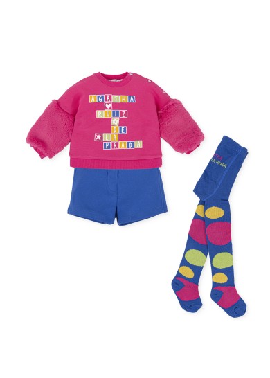Agatha Ruiz De La Prada σετ 2 τμχ μαζί με καλσόν σε μπλε ρουά χρώμα  Agatha Ruiz De La Prada σετ 2 τμχ μαζί με καλσόν σε μπλε ρουά χρώμα