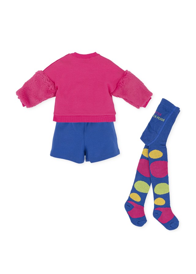 Agatha Ruiz De La Prada σετ 2 τμχ μαζί με καλσόν σε μπλε ρουά χρώμα 