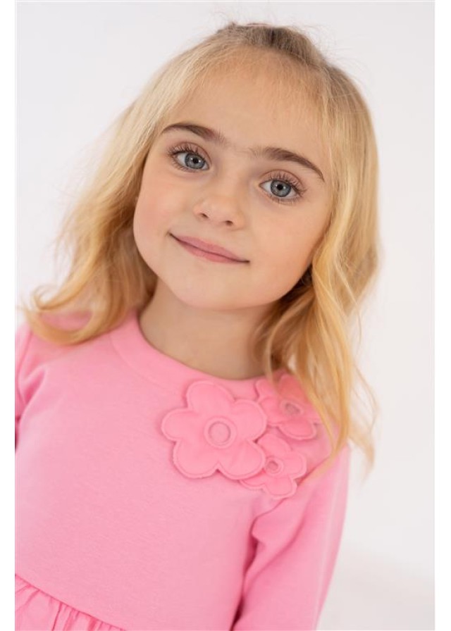 Agatha Ruiz De La Prada φόρεμα με τούλι για κορίτσι με καλσόν σε ροζ χρώμα  Agatha Ruiz De La Prada φόρεμα με τούλι για κορίτσι με καλσόν σε ροζ χρώμα