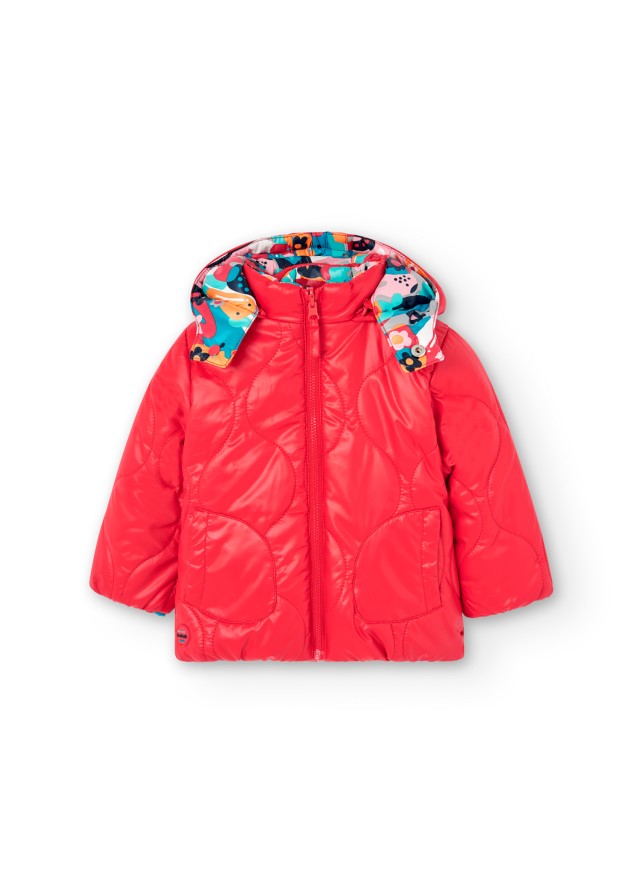 Boboli μπουφάν διπλής όψης για κορίτσι κόκκινο και πολύχρωμο
