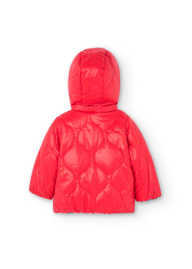 Boboli μπουφάν διπλής όψης για κορίτσι κόκκινο και πολύχρωμο