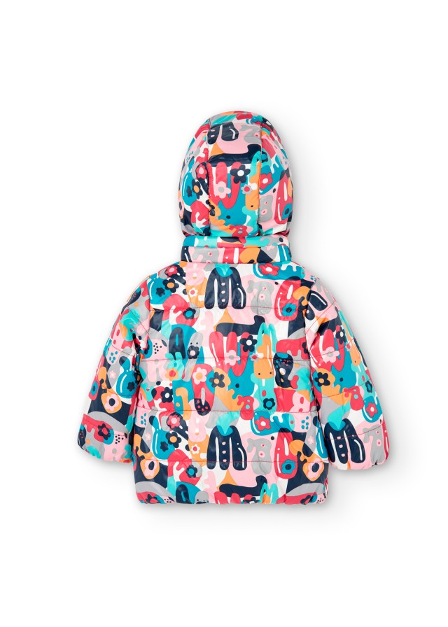 Boboli μπουφάν διπλής όψης για κορίτσι κόκκινο και πολύχρωμο