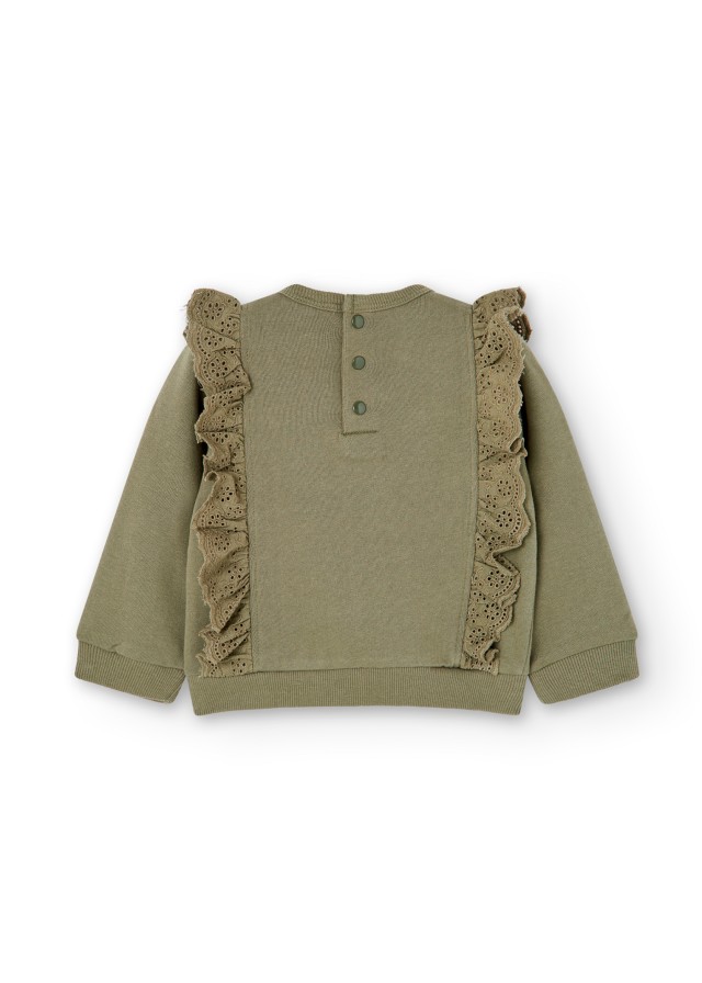 Boboli φούτερ για κορίτσι σε χακί χρώμα