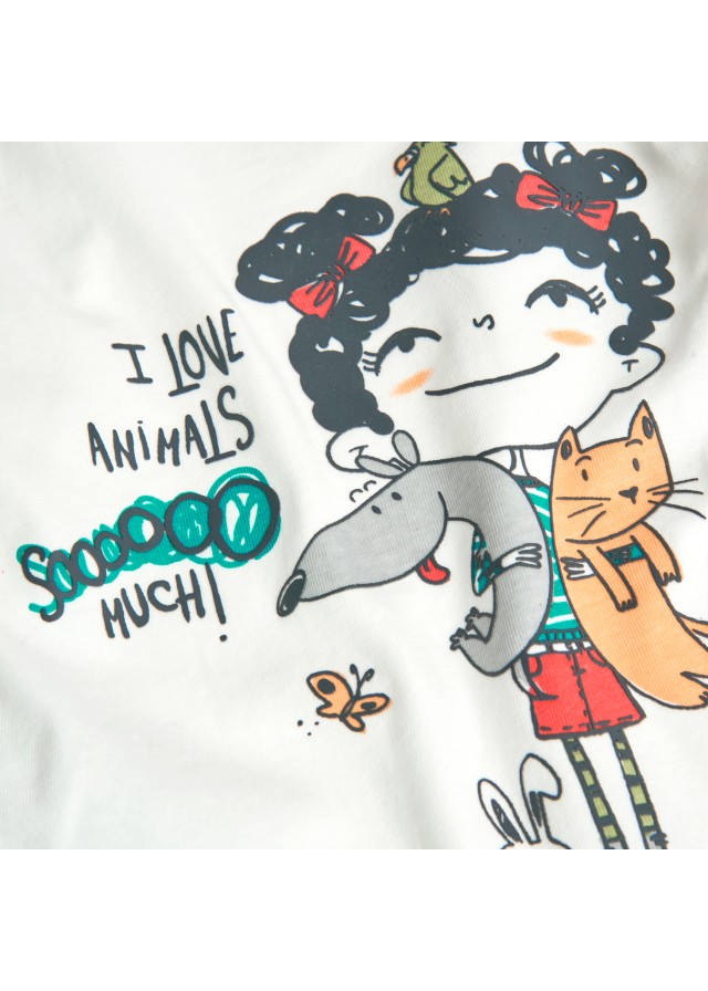 Boboli μπλούζα για κορίτσι σε εκρού χρώμα