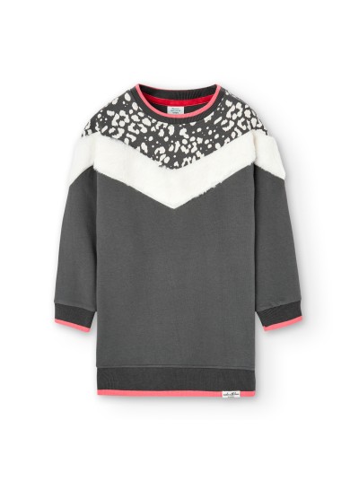 Boboli φουτέρ φόρεμα για κορίτσι σε γκρι ανθρακί χρώμα Boboli φουτέρ φόρεμα για κορίτσι σε γκρι ανθρακί χρώμα