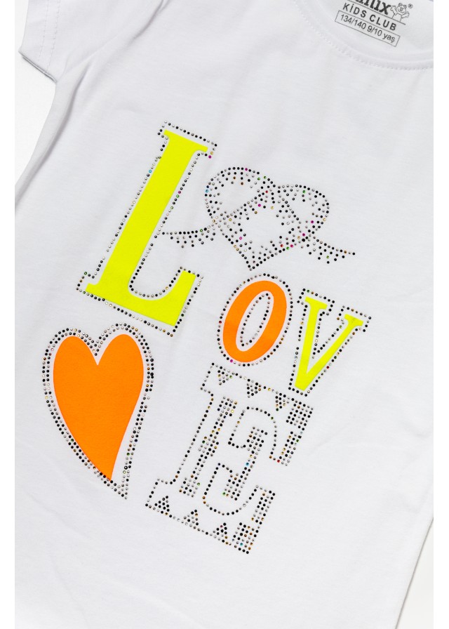 Παιδική κοντομάνικη μπλούζα love σε λευκό χρώμα