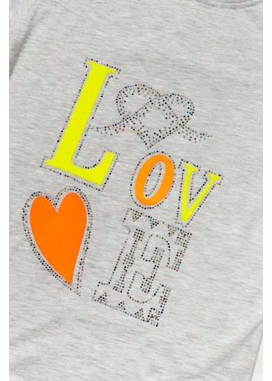 Παιδική κοντομάνικη μπλούζα love σε γκρί χρώμα Παιδική κοντομάνικη μπλούζα love σε γκρί χρώμα
