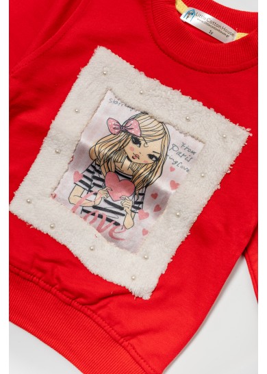 Παιδική μπλούζα sweet girl σε κόκκινο χρώμα