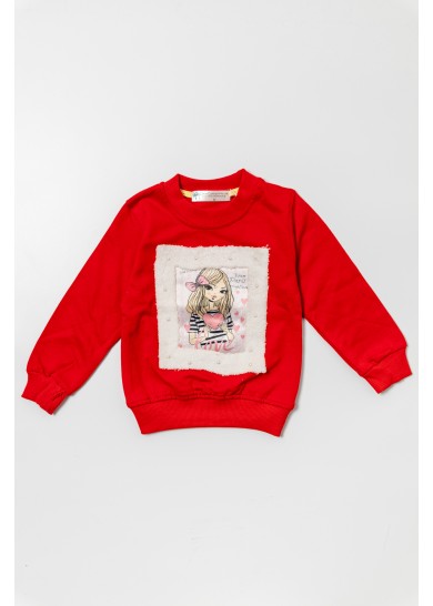 Παιδική μπλούζα sweet girl σε κόκκινο χρώμα
