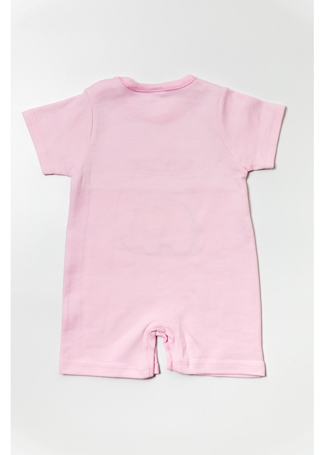 Βρεφικό βαμβακερό ολόσωμο φορμάκι little elephant σε ρόζ χρώμα