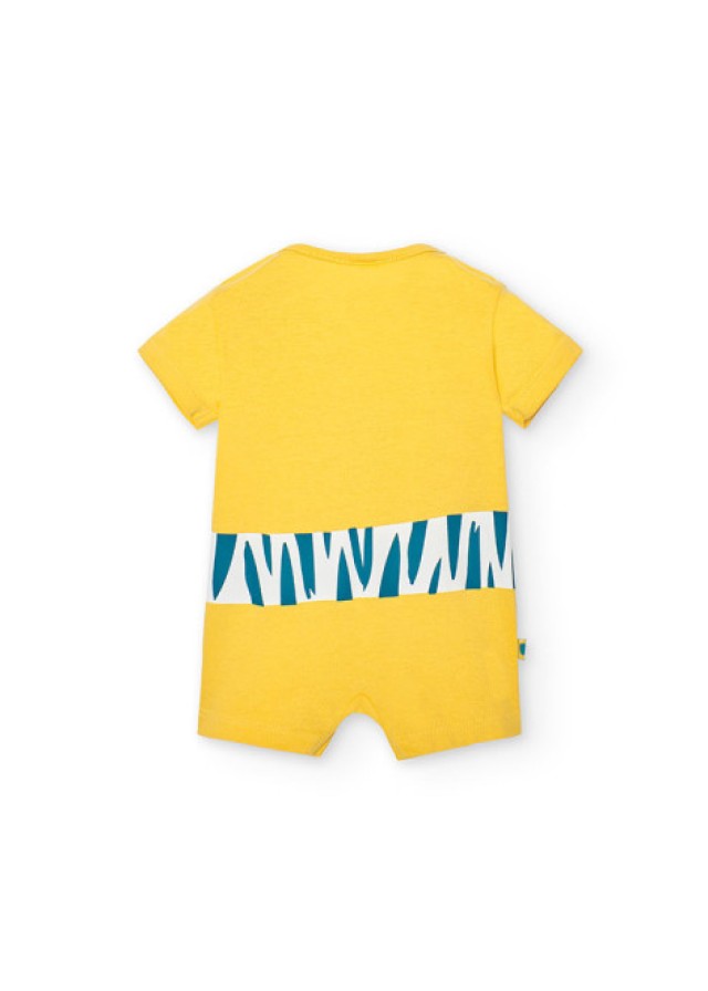 Boboli βρεφικό φορμάκι unisex σε κίτρινο χρώμα 