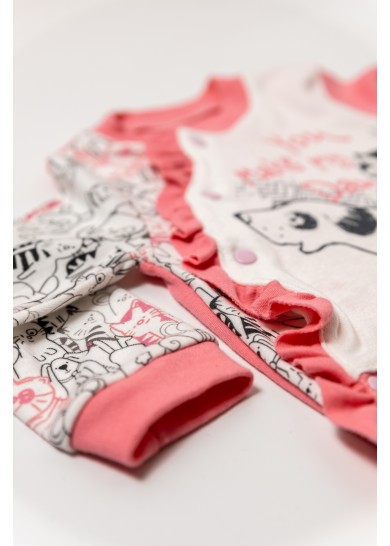 Βρεφικό βαμβακερό ολόσωμο φορμάκι you make my day σε ρόζ χρώμα