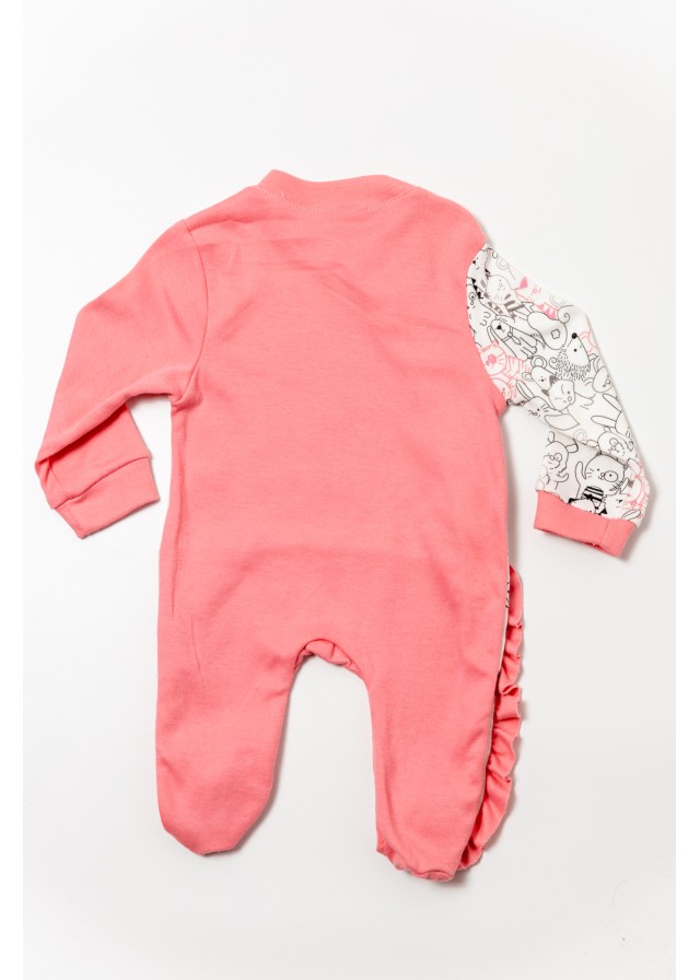 Βρεφικό βαμβακερό ολόσωμο φορμάκι you make my day σε ρόζ χρώμα