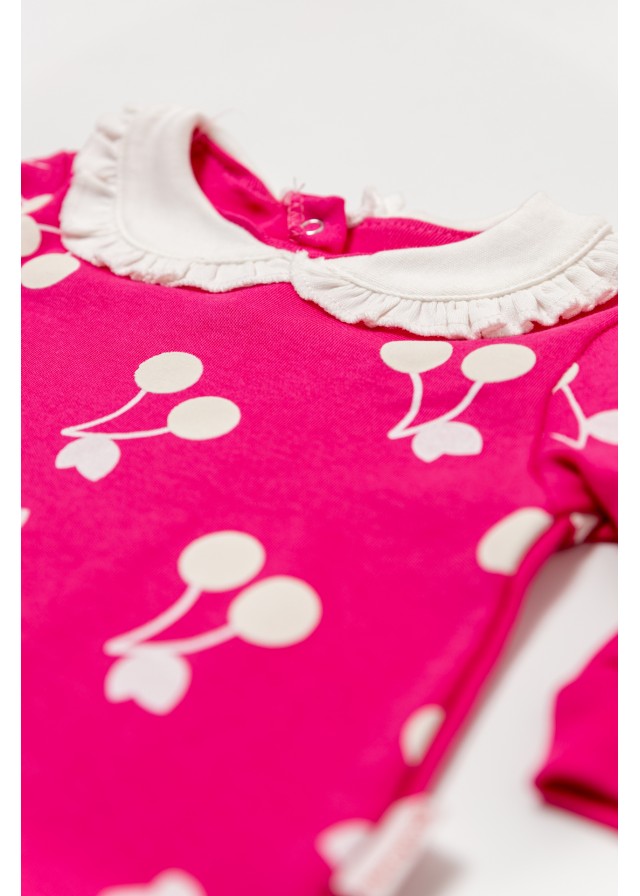 Βαμβακερό ολόσωμο φορμάκι με κερασάκια