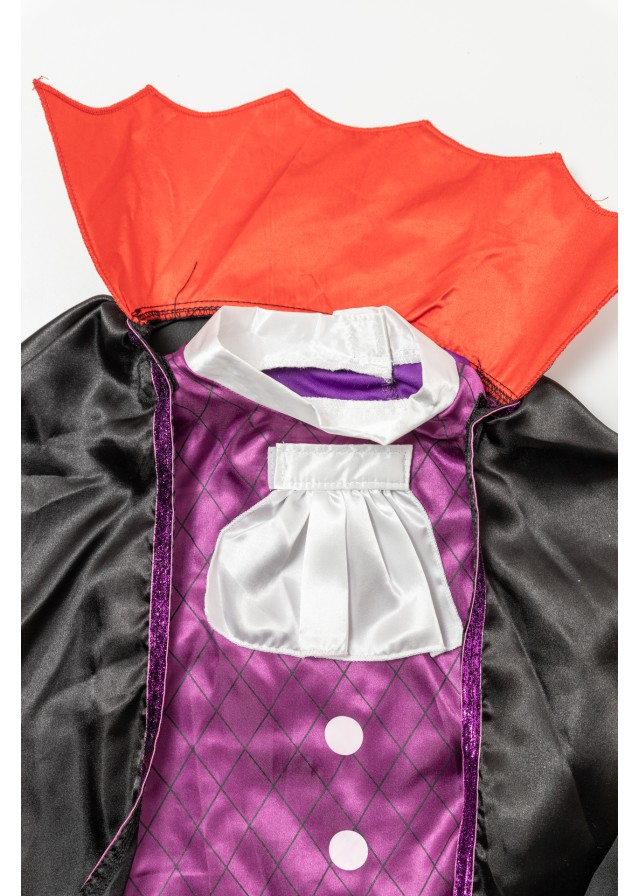 Παιδική αποκριάτικη στολή dracula σε μαύρο με μώβ χρώμα