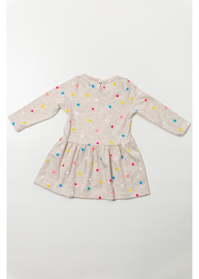 Παιδικό πουά φόρεμα σε μπέζ χρώμα