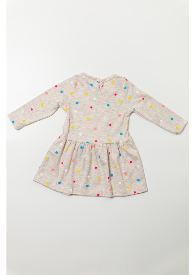 Παιδικό πουά φόρεμα σε μπέζ χρώμα