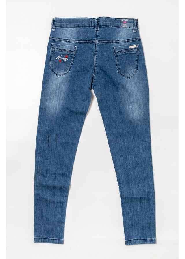 Παιδικό τζίν παντελόνι με σχέδιο καρδιά