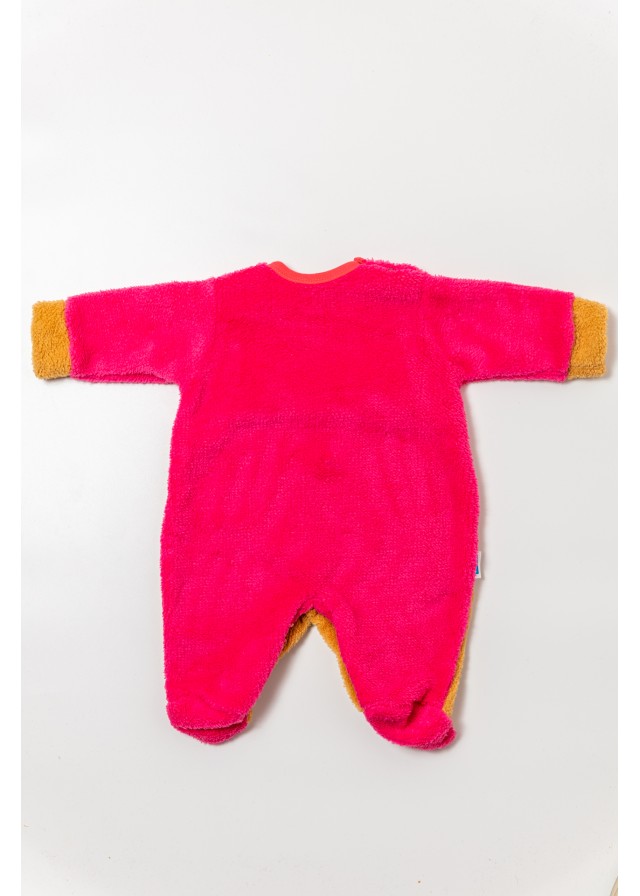 Βρεφικό ολόσωμο φλίς φορμάκι αρκουδάκι σε ρόζ χρώμα